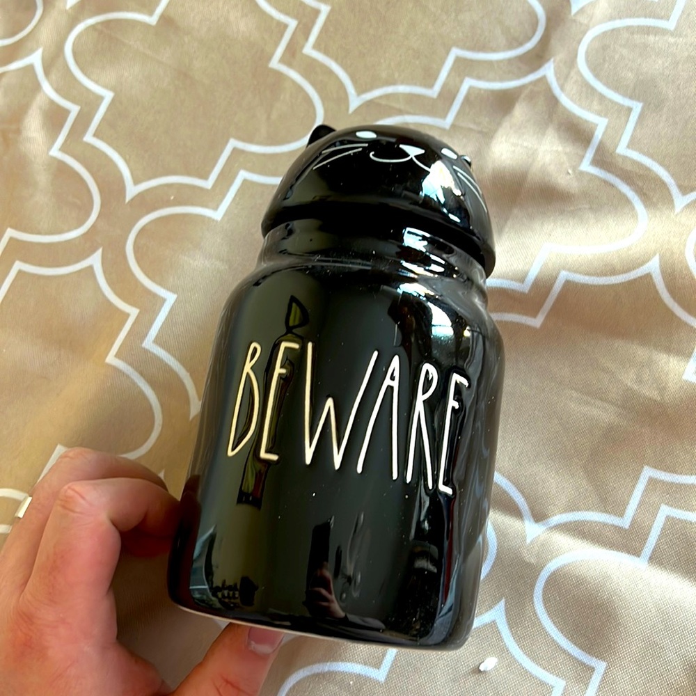 New Rae Dunn Beware Cat Canister
